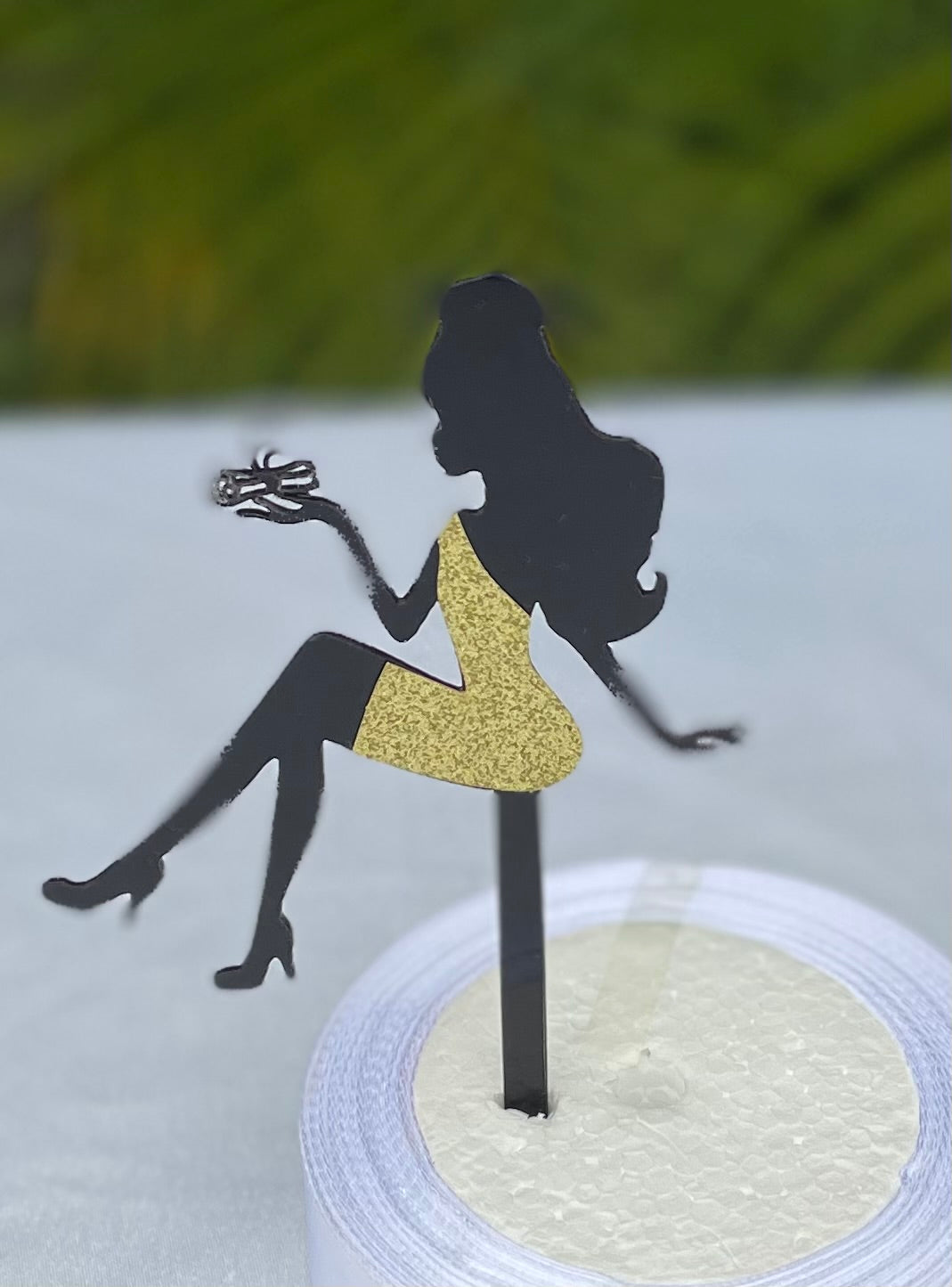 Sitting Lady Cake Topper