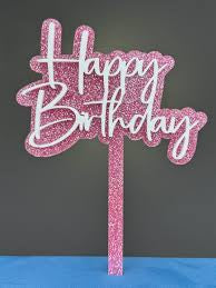 Pink Happy Birthday Topper